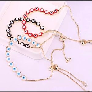 Gold plated evil eye bracelet